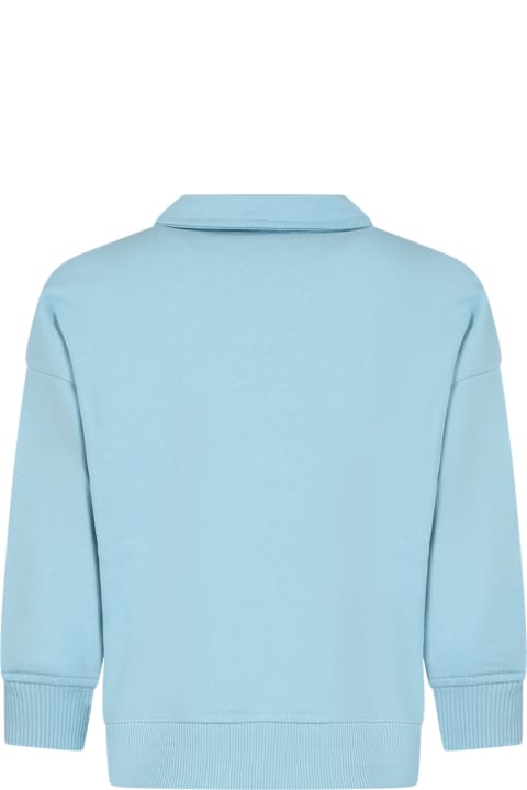 ボーイズ Emporio Armaniのニットウェア＆スウェットシャツ Emporio Armani Sky Blue Sweatshirt For Boy With The Smurfs