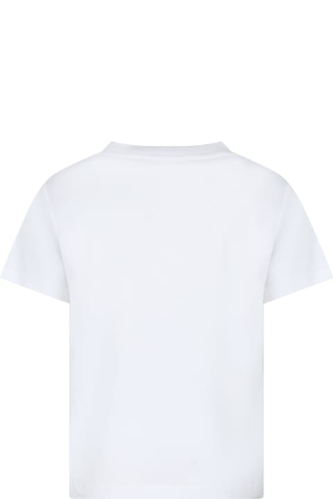 Balmain for Kids Balmain White T-shirt For Kids With Green Logo