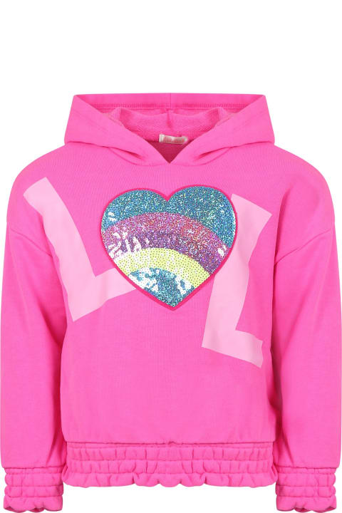 Billieblush Topwear for Girls Billieblush Fuchsia Sweatshirt For Girl With Heart
