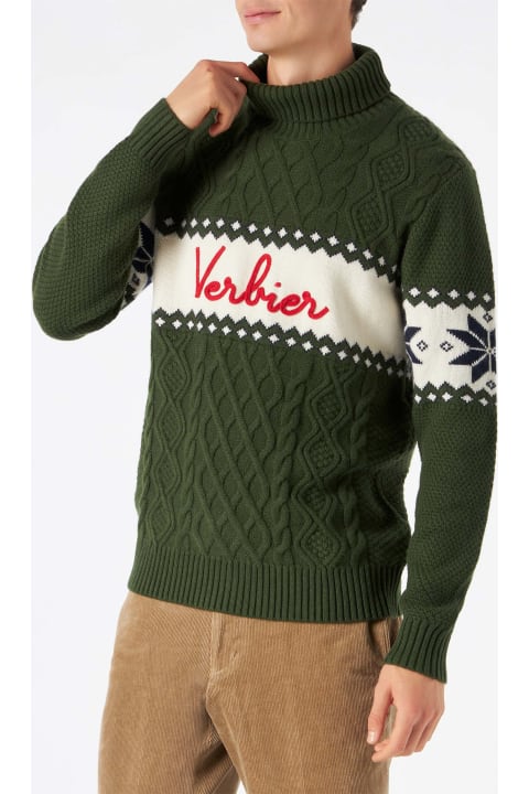 MC2 Saint Barth for Men MC2 Saint Barth Half-turtleneck Sweater With Verbier Lettering