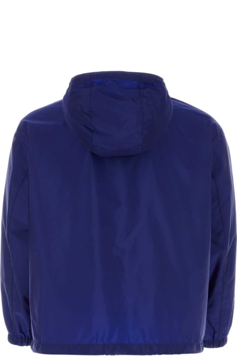 Coats & Jackets for Men Prada Blue Re-nylon Windbreaker