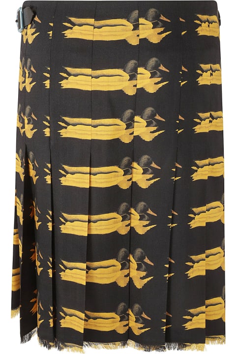 Burberry Sale for Women Burberry Monogram Print Pleated Skirt