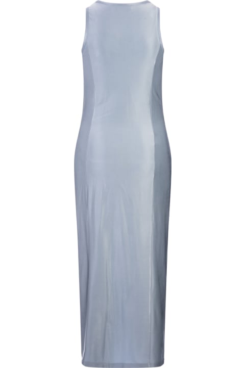 Fashion for Women Paco Rabanne Faded Blue Draped Sleeveless Long Dress