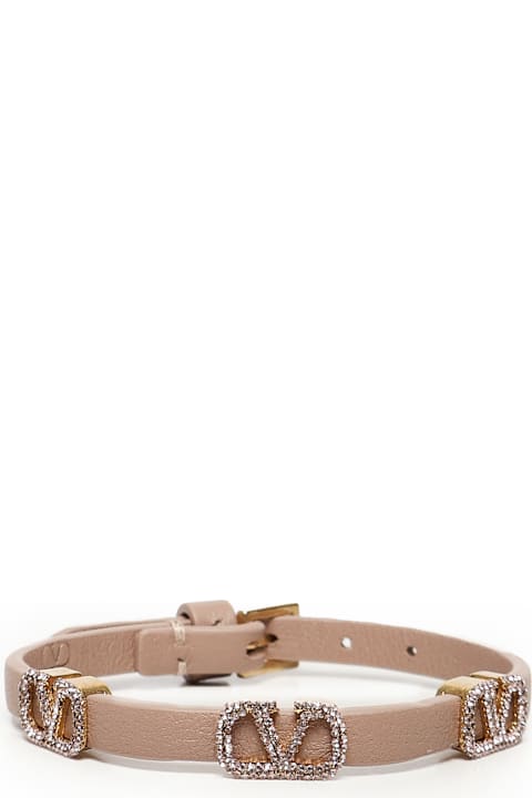 Valentino Garavani Bracelets for Women Valentino Garavani Vlogo Crystal Leather Bracelet