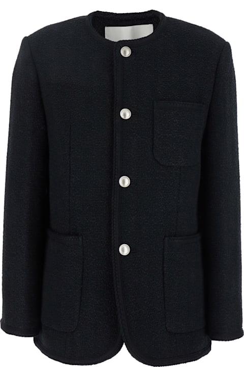 Dunst Coats & Jackets for Women Dunst Black Oversize Collarless Jacket In Cotton Blend Woman