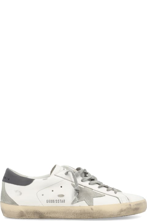 Golden Goose Super-star White And Gray Leather Sneaker