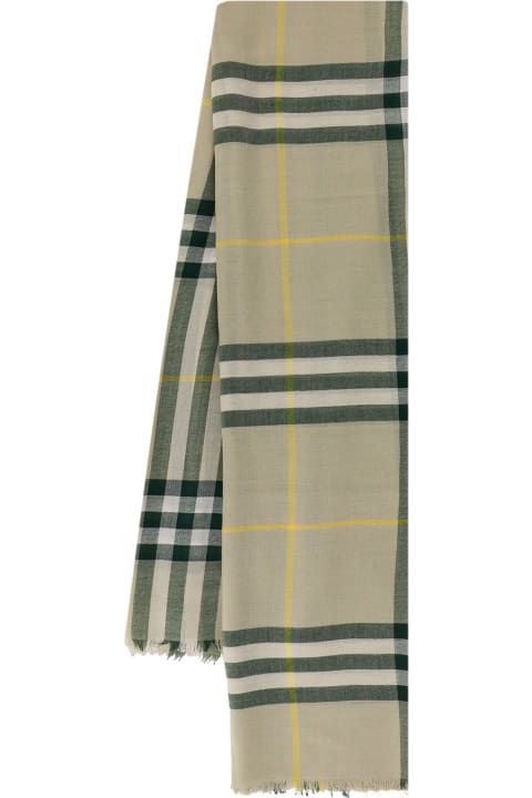 Scarves for Men Burberry Check Paster Green Scarf