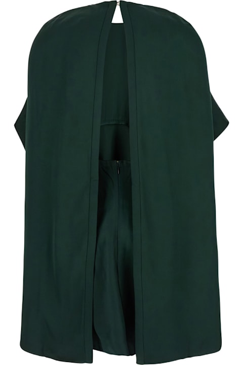 Zimmermann Dresses for Women Zimmermann 'eden' Green Mini Dress With Ruched Shoulder In Viscose Woman