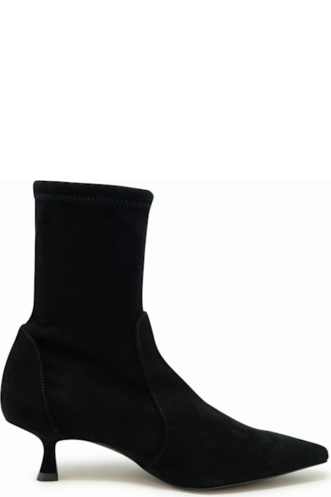 Homeware Stuart Weitzman Stuart Weitzman Black Suede Naomi 50 Bootie