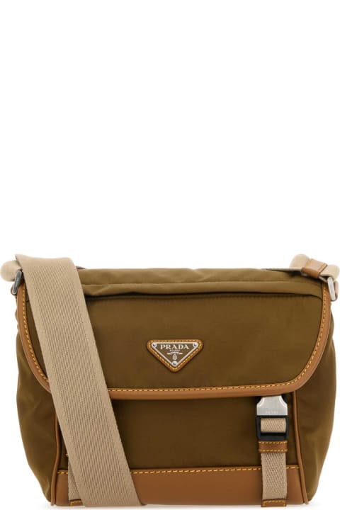 Prada Shoulder Bags for Men Prada Two-tone Nylon And Leather Crossbody Bag