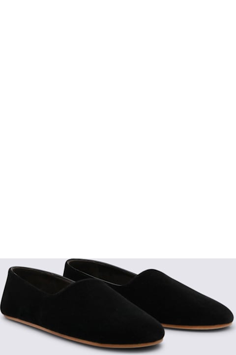 The Row Black Leather Ponti Flats