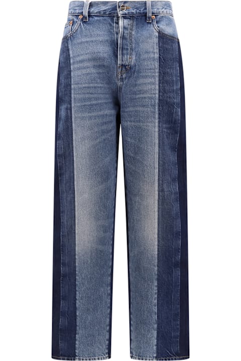 Jeans for Women Gucci Patchwork Denim Jeans With Gucci Rosso Ancora