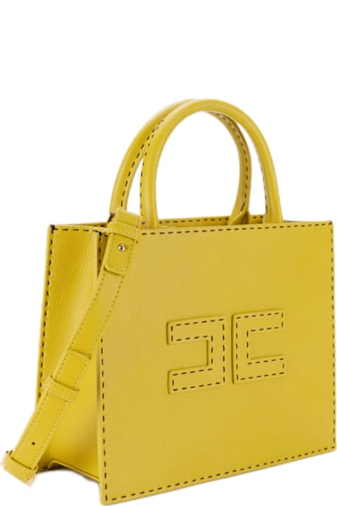 أدوات منزلية Elisabetta Franchi Contrasted Topstitching Small Tote Bag