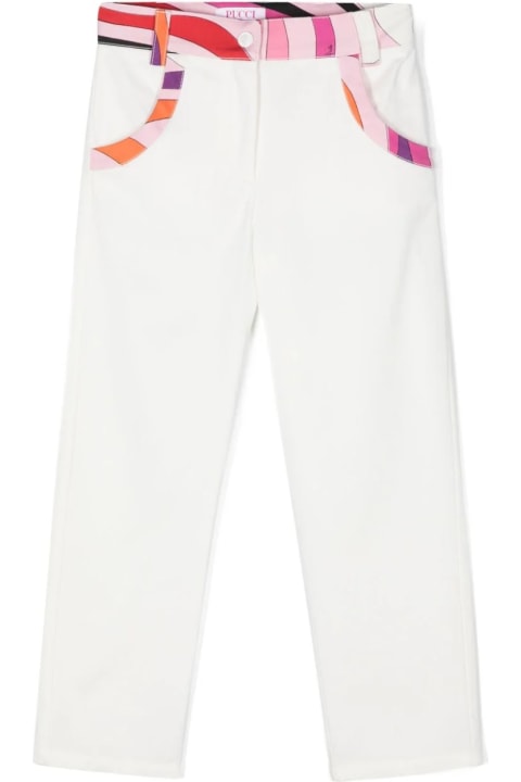 Fashion for Women Pucci Ivory Straight Leg Trousers With Marble Print