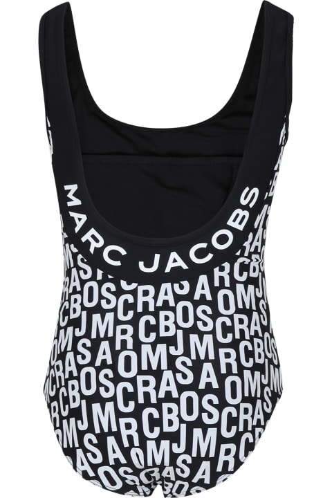 Little Marc Jacobs Swimwear for Girls Little Marc Jacobs Black Swimsuit For Girl With Logo