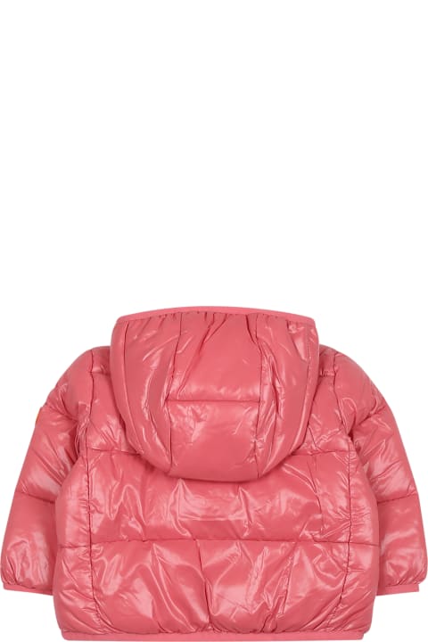 Topwear for Baby Girls Save the Duck Pink Jody Down Jacket For Baby Girlwith Logo