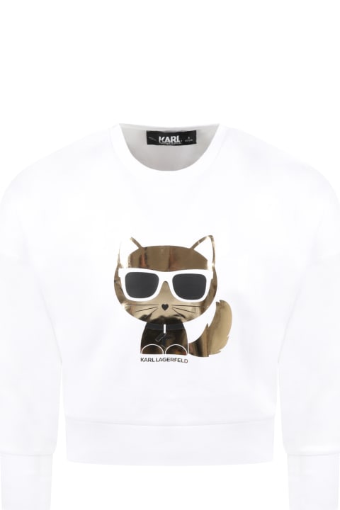 White Sweatshirt For Girl With Choupette