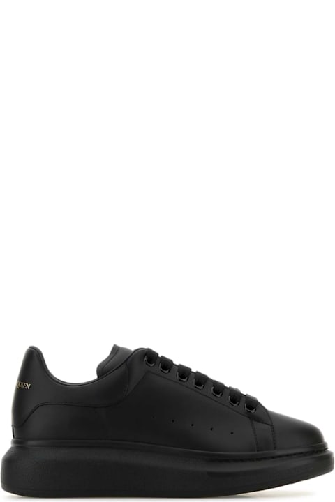 Homeware Alexander McQueen Black Leather Sneakers With Black Leather Heel