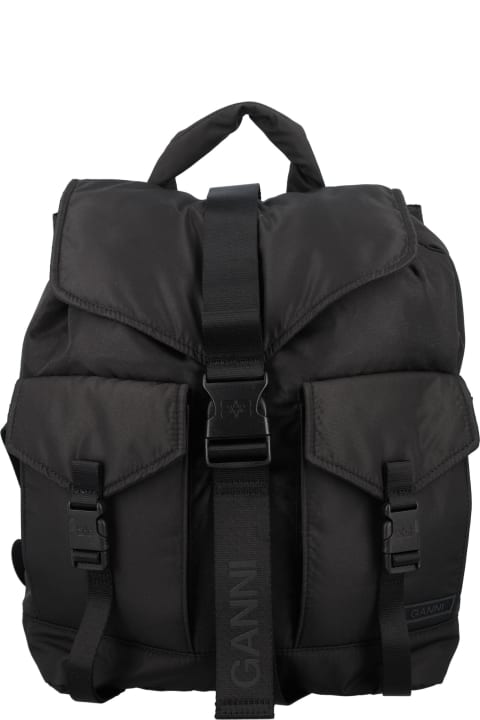 Bags for Women Ganni Black Tech Backpack