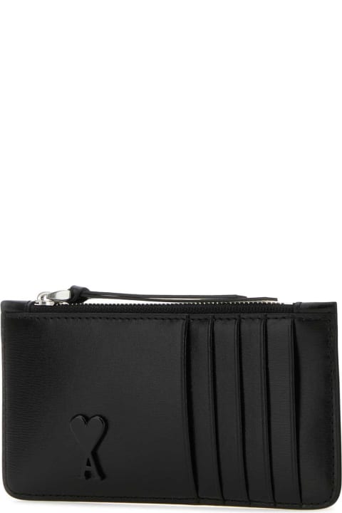 Ami Alexandre Mattiussi Wallets for Women Ami Alexandre Mattiussi Black Leather Card Holder