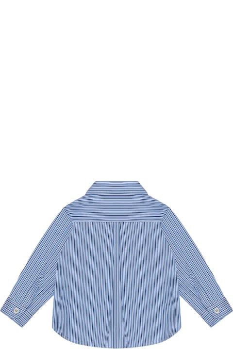 Topwear for Baby Girls Etro Blue Striped Shirt With Logo