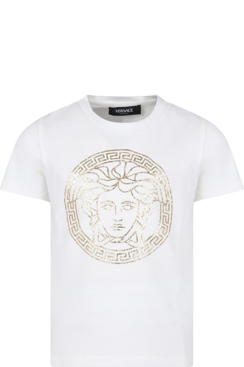 T-Shirts & Polo Shirts for Boys Versace White T-shirt For Kids With Medusa