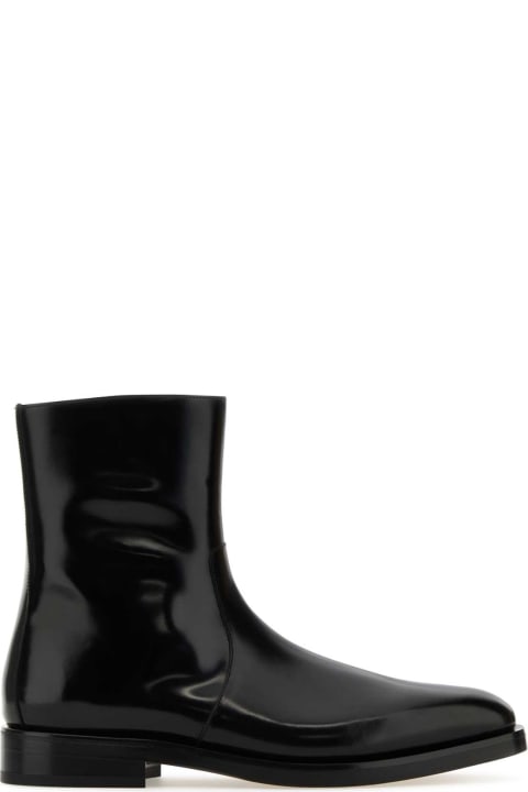 Ferragamo for Men Ferragamo Black Leather Gerald Ankle Boots