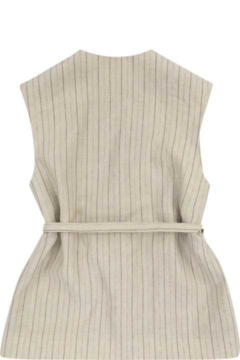 ガールズ Brunello Cucinelliのコート＆ジャケット Brunello Cucinelli Linen-blend Waistcoat With Matching Belt