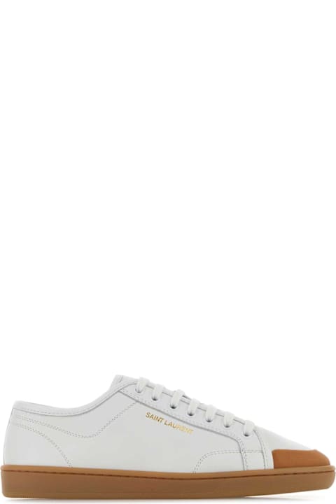 Saint Laurent White Leather Greenwich Sneakers