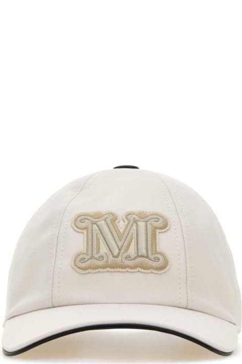 ウィメンズ 帽子 Max Mara Ivory Cotton Libero Baseball Cap