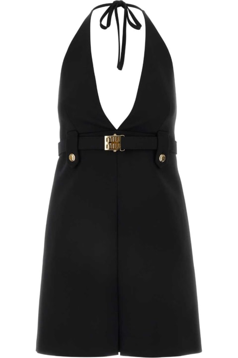 جمب سوت لـ السيدات Miu Miu Black Stretch Wool Dress