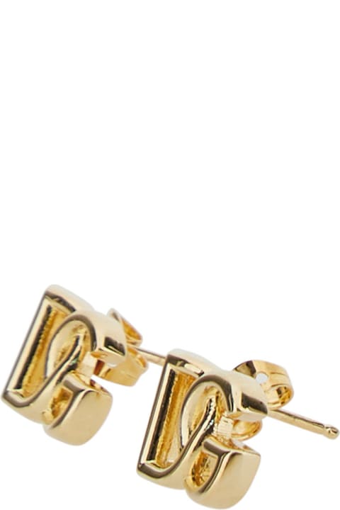 Dolce & Gabbana Earrings for Women Dolce & Gabbana Gold Earrings With Dg Logo In Silver Plated Brass Woman
