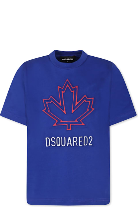 Homeware Dsquared2 Blue T-shirt For Kids With Logo