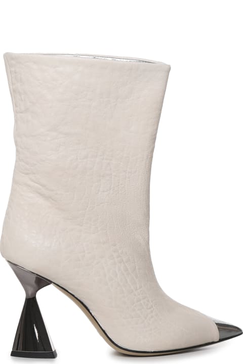 Ankle Boots With Contrasting Toe