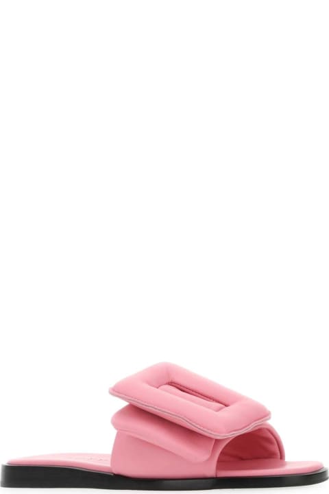 BOYY Sandals for Women BOYY Pink Leather Puffy Slippers