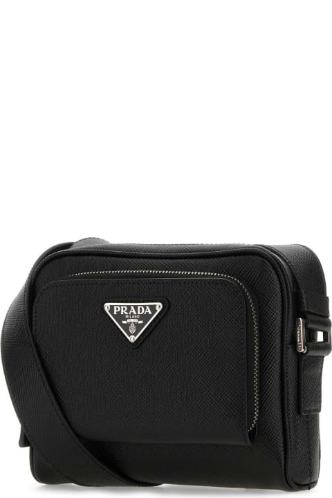 Bags for Men Prada Black Leather Crossbody Bag