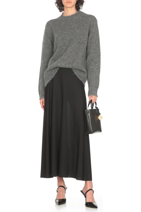 أدوات منزلية Jil Sander Oversized Grey Sweater With Ribbed Trim In Wool Woman