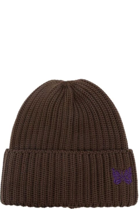 Needles Hats for Men Needles Butterfly Logo Embroidered Knitted Beanie