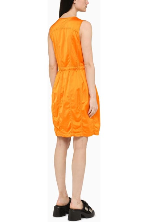 Bottega Veneta for Women Bottega Veneta Orange Zipped Short Dress
