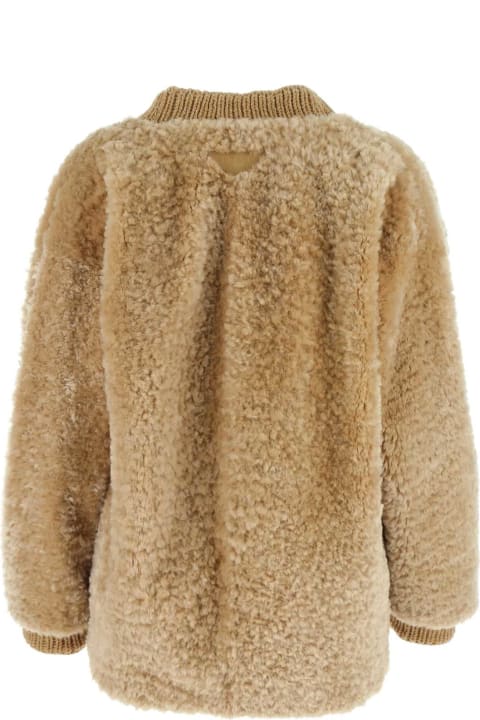 Prada Clothing for Women Prada Camel Wool Blend Cardigan