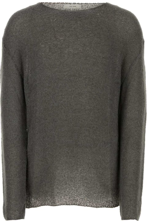The Row Sweaters for Men The Row Dark Grey Silk Blend Flavio Sweater