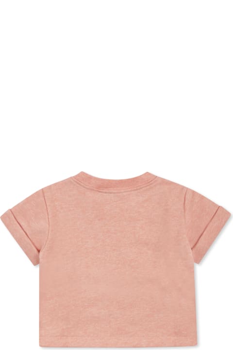 Bonpoint T-Shirts & Polo Shirts for Baby Girls Bonpoint Pink T-shirt For Baby Girl With Cherries