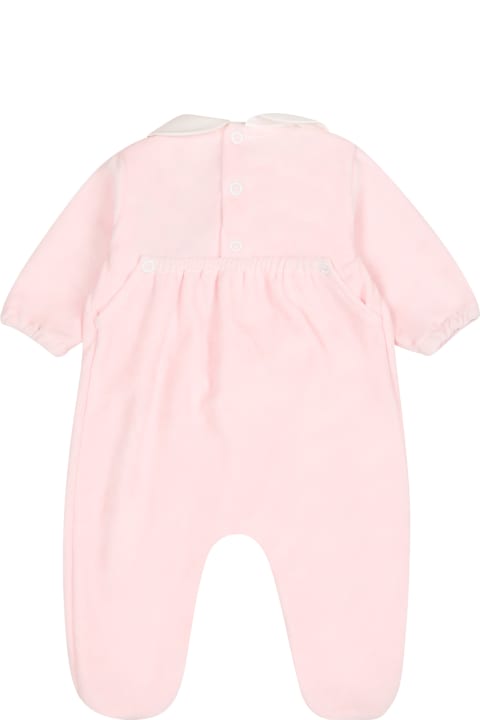 Bodysuits & Sets for Baby Girls Little Bear Pink Babygrow For Baby Girl With Embroidery