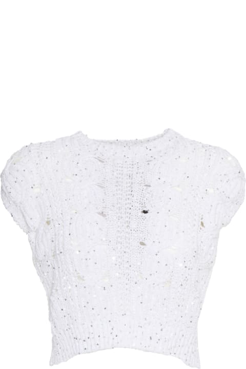 Lorena Antoniazzi Coats & Jackets for Women Lorena Antoniazzi White Knit Top