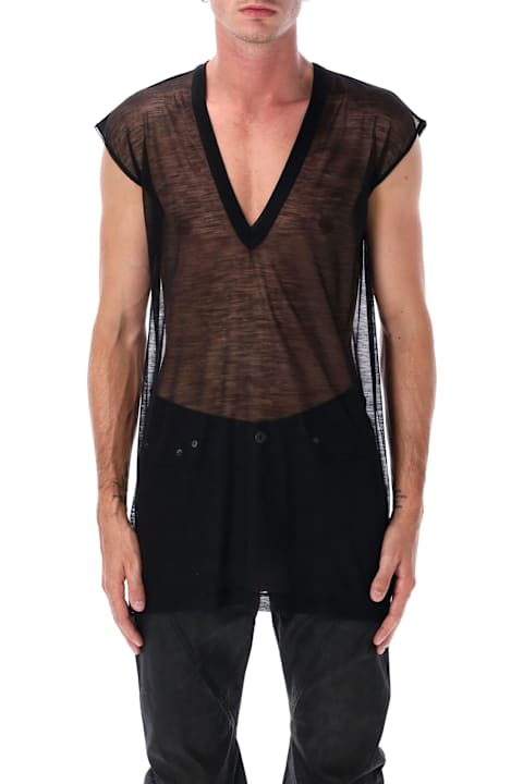 Homeware Rick Owens Rick Owens Black Sheer Wool Deep V Tank