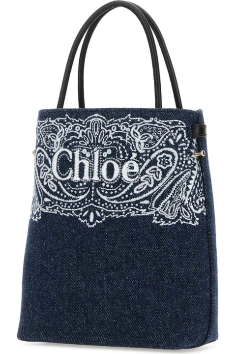 ウィメンズ Chloéのトートバッグ Chloé Denim Micro Sense Handbag