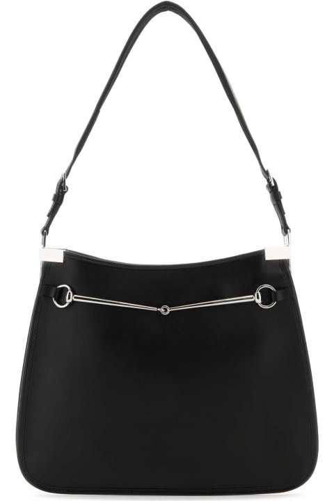 Fashion for Women Gucci Black Leather Medium Horsebit Shoulder Bag