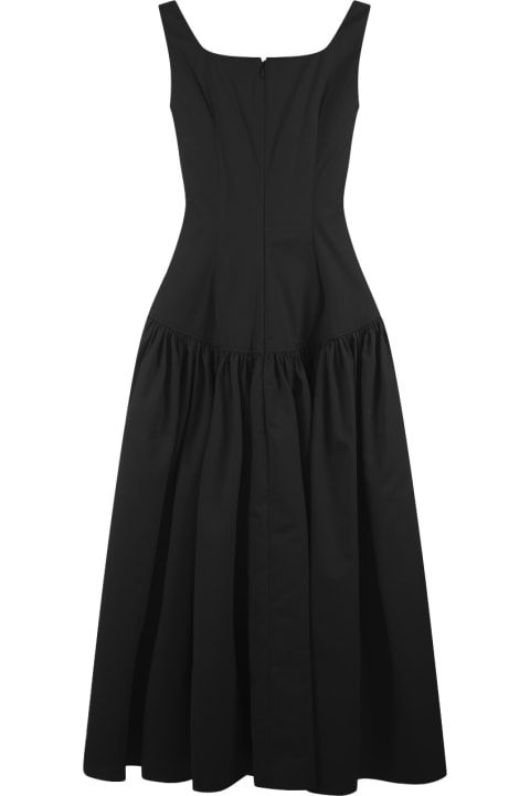 Clothing for Women Alexander McQueen Midi Dress With Heart-shape Neckline In Black