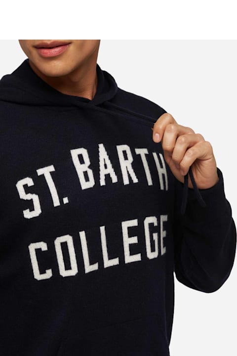 Homeware MC2 Saint Barth Blended Cashmere Hooded Sweater Wood