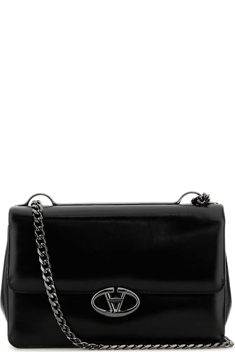 Homeware Valentino Garavani Black Leather Medium Vlogo Shoulder Bag